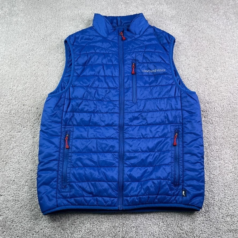 Vineyard Vines Vest Mens Small Blue Mountain Weekend Puffer Full Zip Golf Hiking
